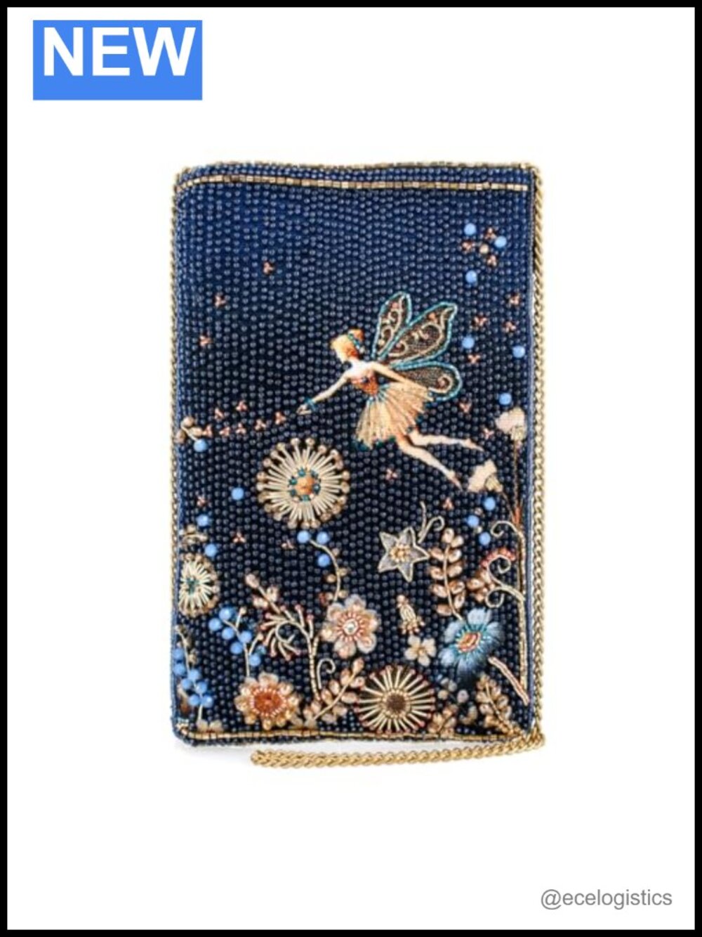 Beaded Crossbody Phone Bag with Removable Chain Strap - Evening Clutch for